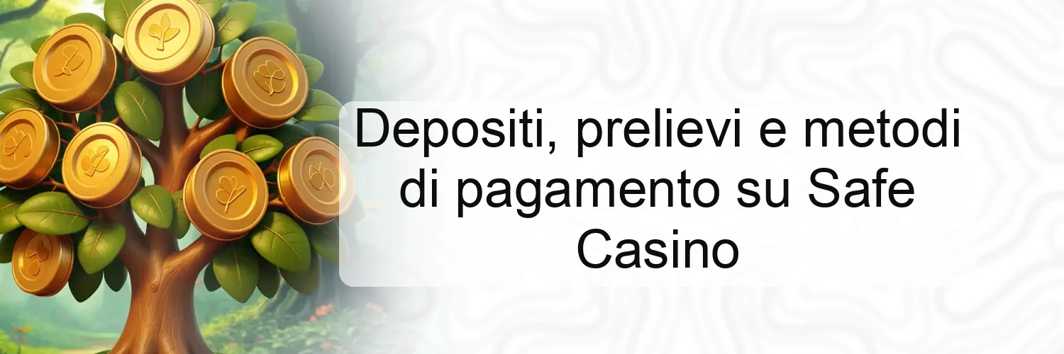 Depositi, prelievi e metodi di pagamento su Safe Casino